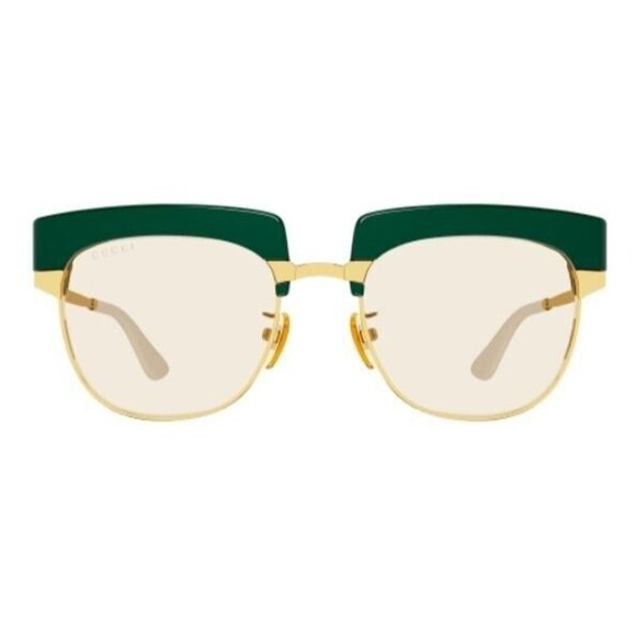Gucci Green Gold/yellow + Burgundy Rectangular Unisex Sunglasses GG1132S 002 - Picture 3 of 7